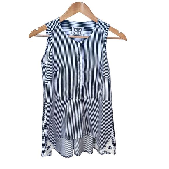 DOUBLE R by Ravi Ratan Custom Tailored Cotton Sleeveless Blouse Sz S/M - Picture 1 of 12